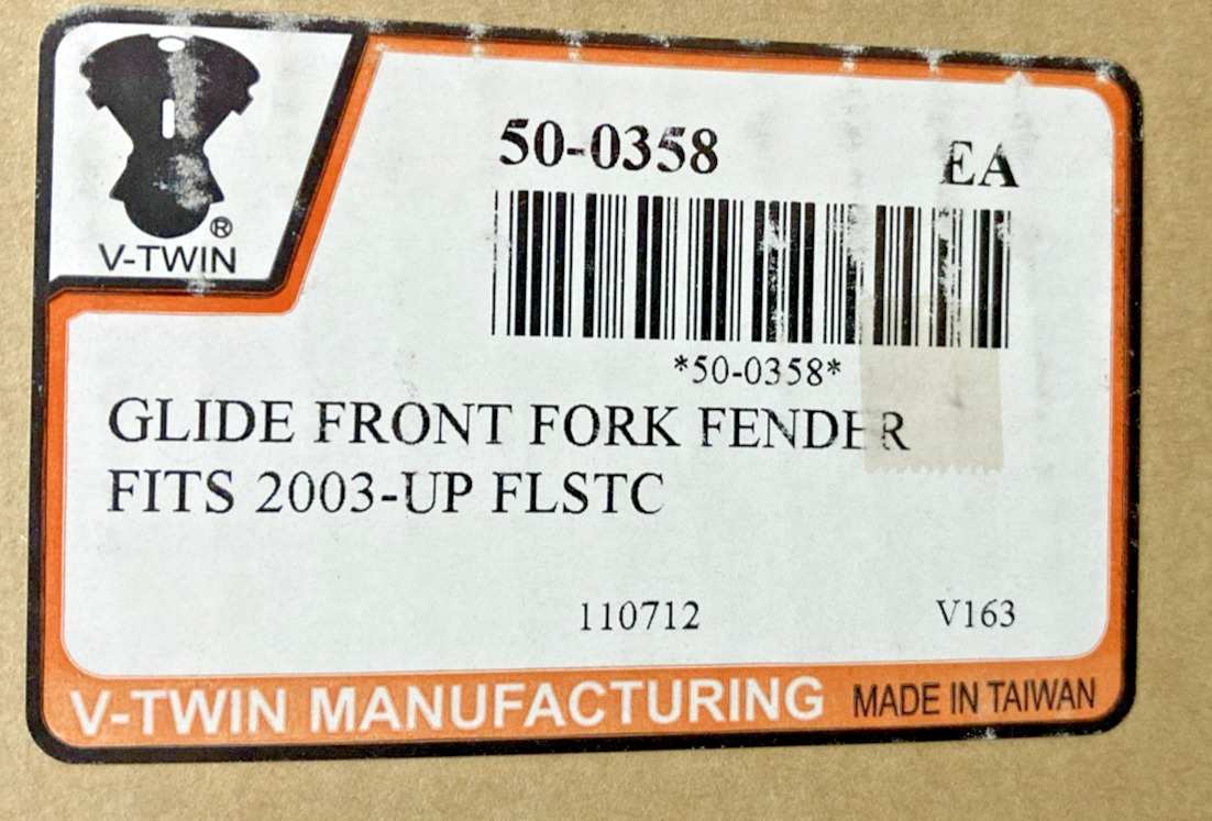 NEW GENUINE V-TWIN MANUFACTURING 50-0358 GLIDE STYLE STEEL REPLICA FRONT FENDER