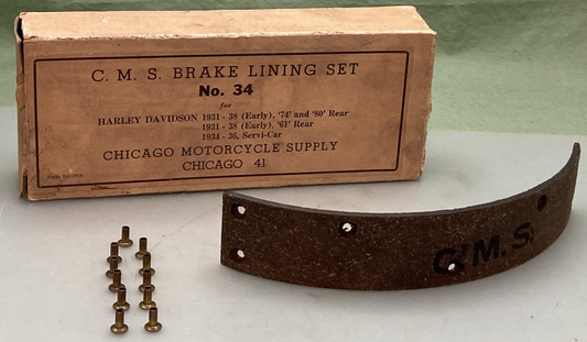 NEW GENUINE C.M.S. NO. 34 BRAKE LINING SET