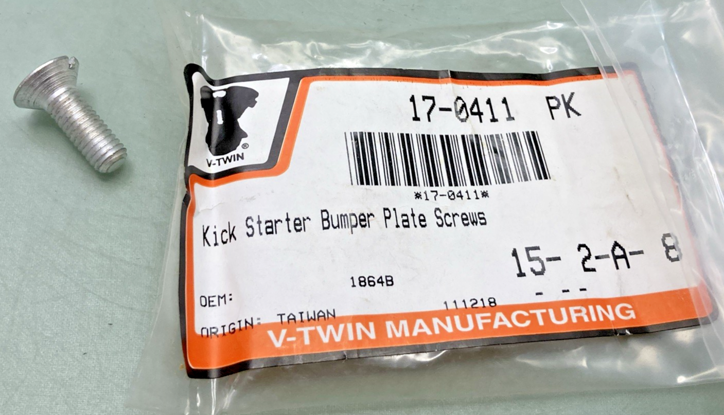 NEW REPLACES V-TWIN 17-0411 KICKER BUMPER SCREW