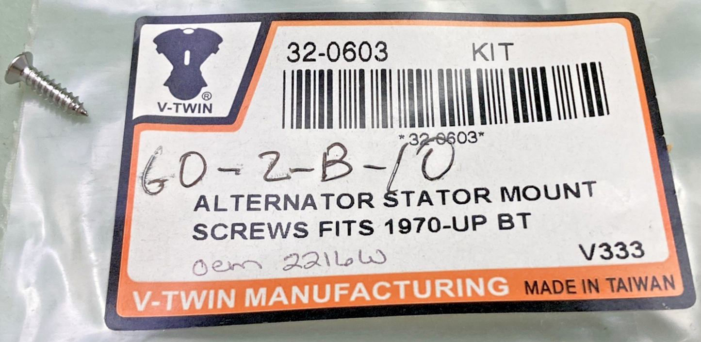 QTY 10 NEW REPLACES V-TWIN 32-0603 STATOR MOUNT SCREW