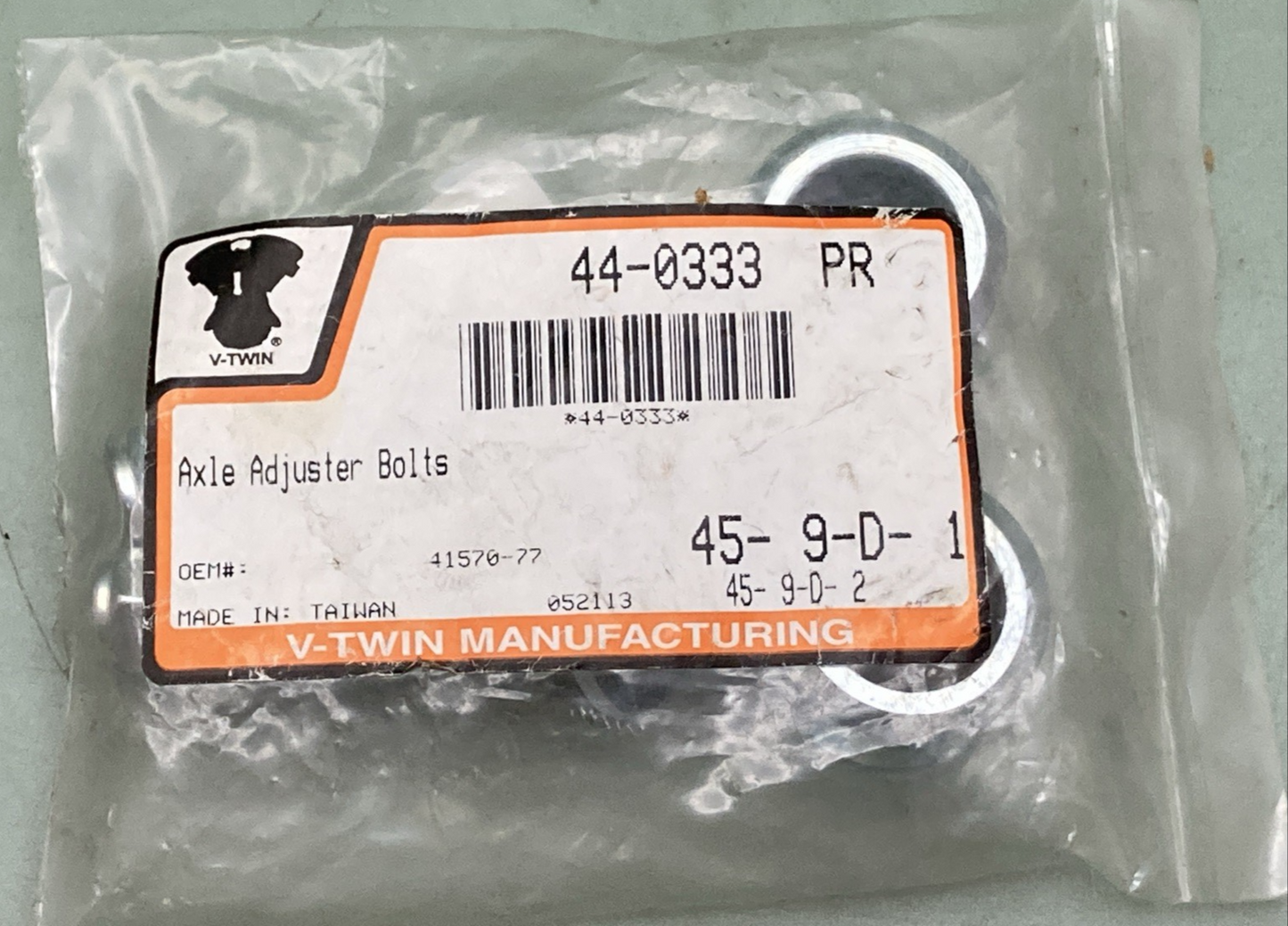 NEW GENUINE V-TWIN 44-0333 Axle Adjuster Bolts SET