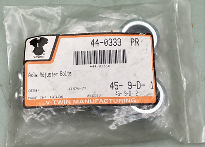 NEW GENUINE V-TWIN 44-0333 Axle Adjuster Bolts SET
