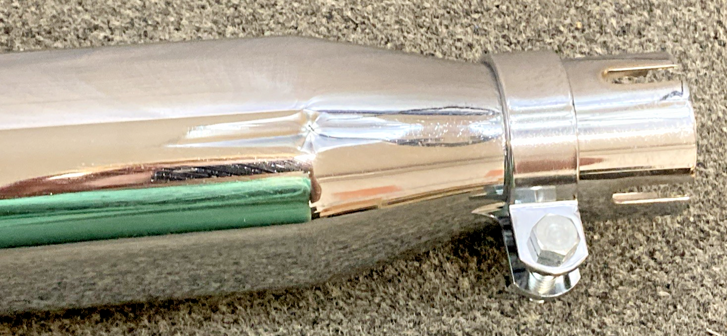 NEW GENUINE WYATT GATLING 30-0152 CHROME FISHTAIL MUFFLER 36"