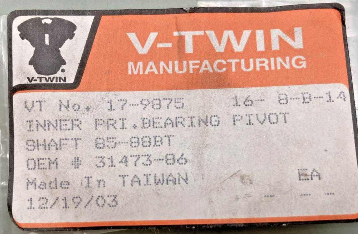 NEW GENUINE V-TWIN MANUFACTURING 17-9875 INNER PRIMARY STARTER PIVOT SHAFT