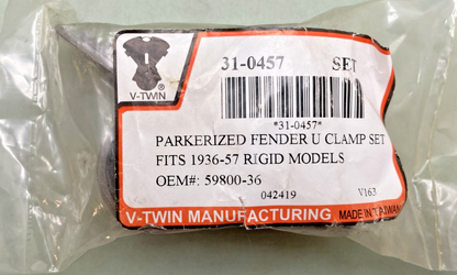 NEW GENUINE V-TWIN MANUFACTURING 31-0457 REAR FENDER MOUNT U-CLAMPS PARKERIZED