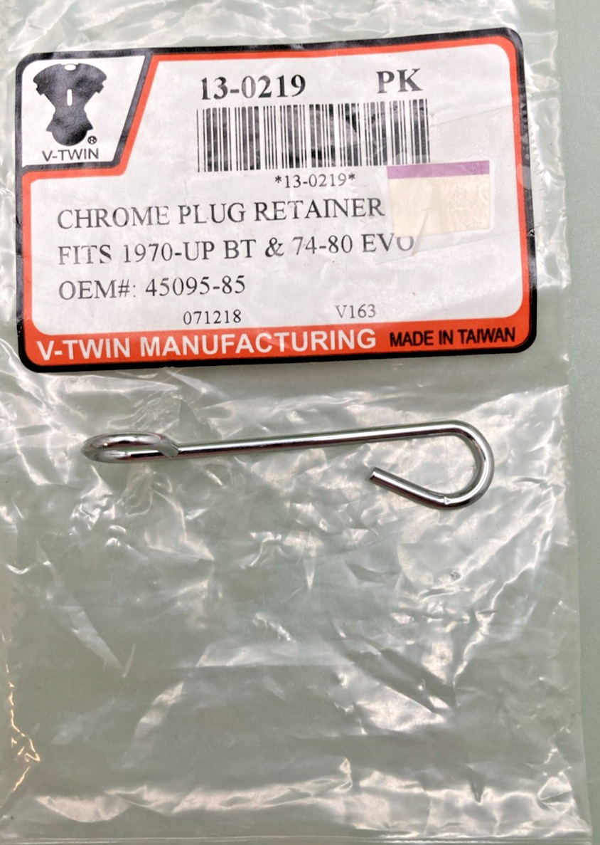 NEW GENUINE V-TWIN MANUFACTURING 13-0219 CHROME PLUG RETAINER