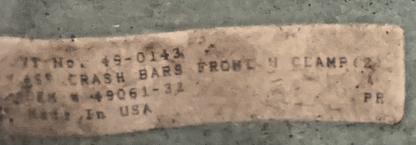 NEW GENUINE V-TWIN MANUFACTURING 49-0143 FRONT ENGINE BAR U CLAMP ZINC