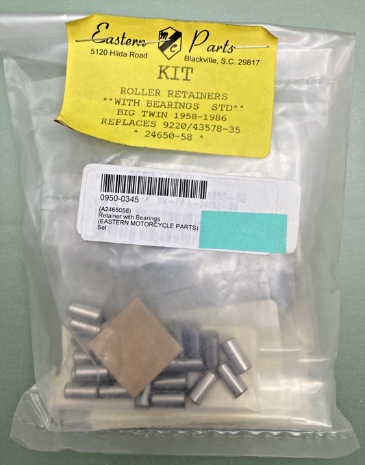 NEW GENUINE EASTERN 24650-58 ROLLER RETAINERS WITH BEARINGS STD SET