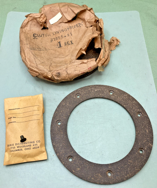 NEW REPLACES HARLEY DAVIDSON 37855-41 CLUTCH LINING AND RIVET SET