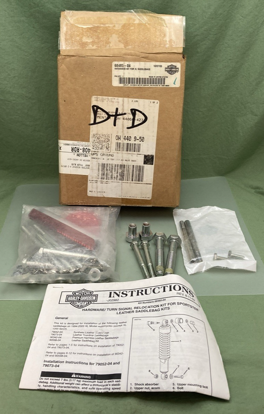 NEW GENUINE HARLEY-DAVIDSON 68485-04 HARDWARE KIT FOR XL SADDLEBAGS