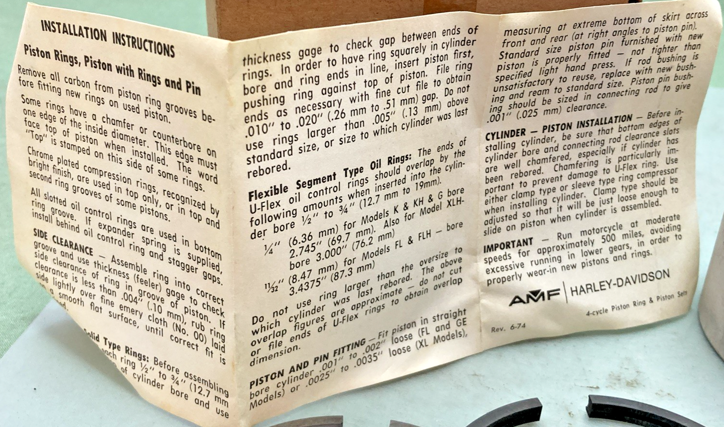 NEW GENUINE HARLEY DAVIDSON 22255-70 PISTON WITH RINGS