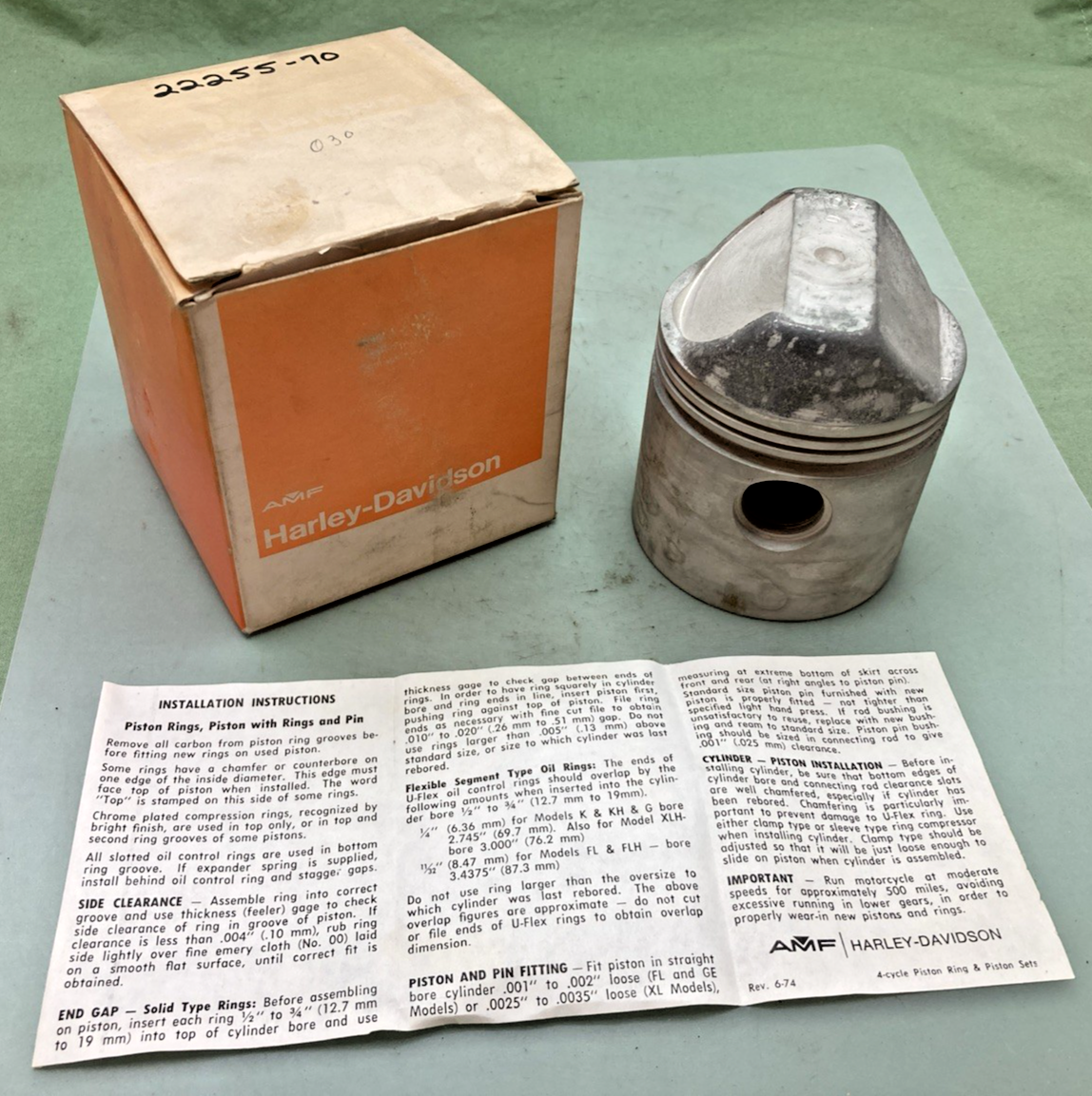 NEW GENUINE HARLEY DAVIDSON 22255-70 PISTON ONLY INCOMPLETE KIT