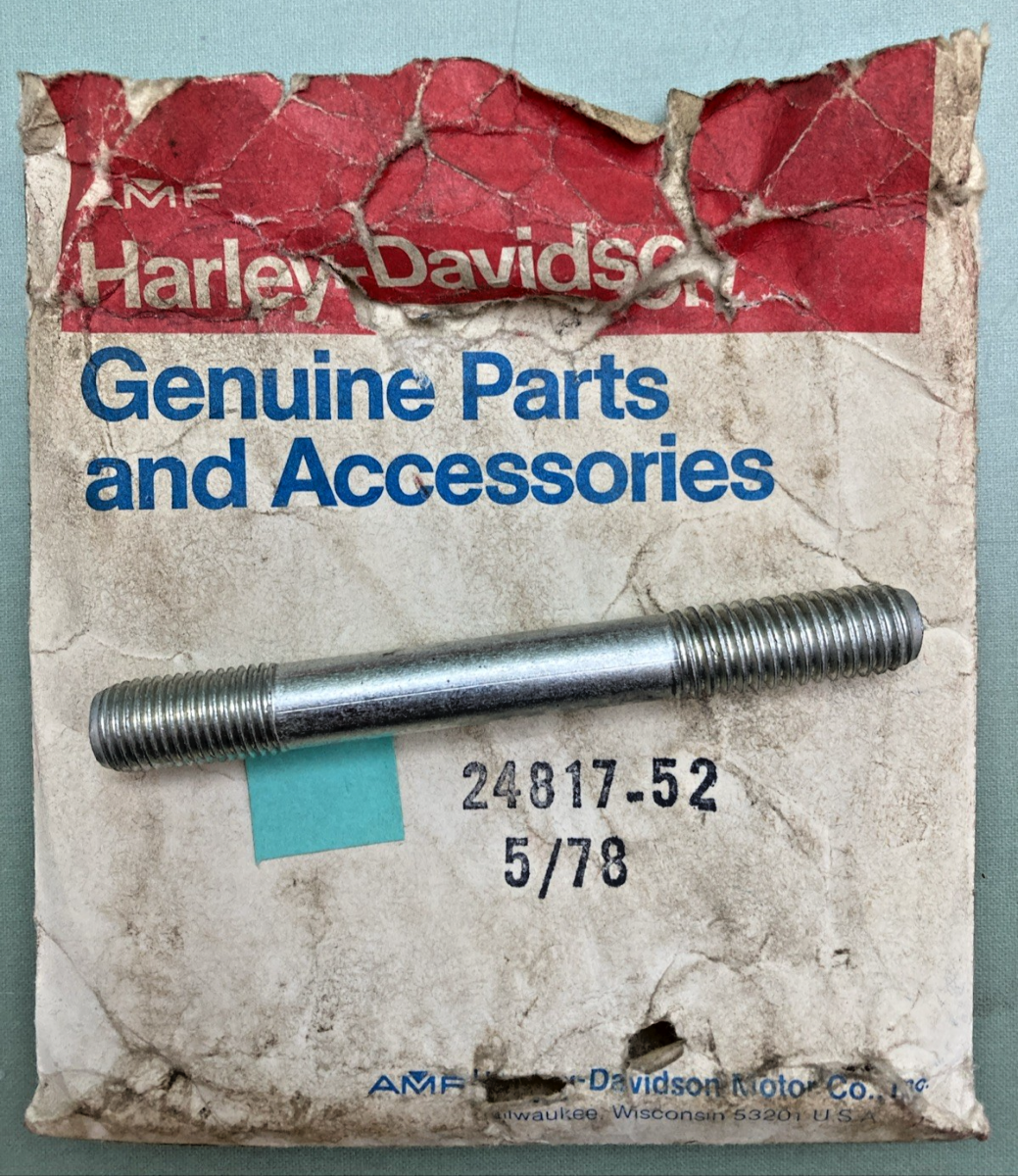 QTY 2 NEW GENUINE HARLEY DAVIDSON 24817-52 Stud, rear mounting - 3/8" x 3-1/4"