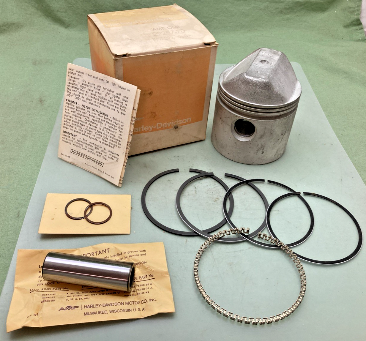 NEW GENUINE HARLEY DAVIDSON 22257-70 PISTON WITH RINGS AND PIN