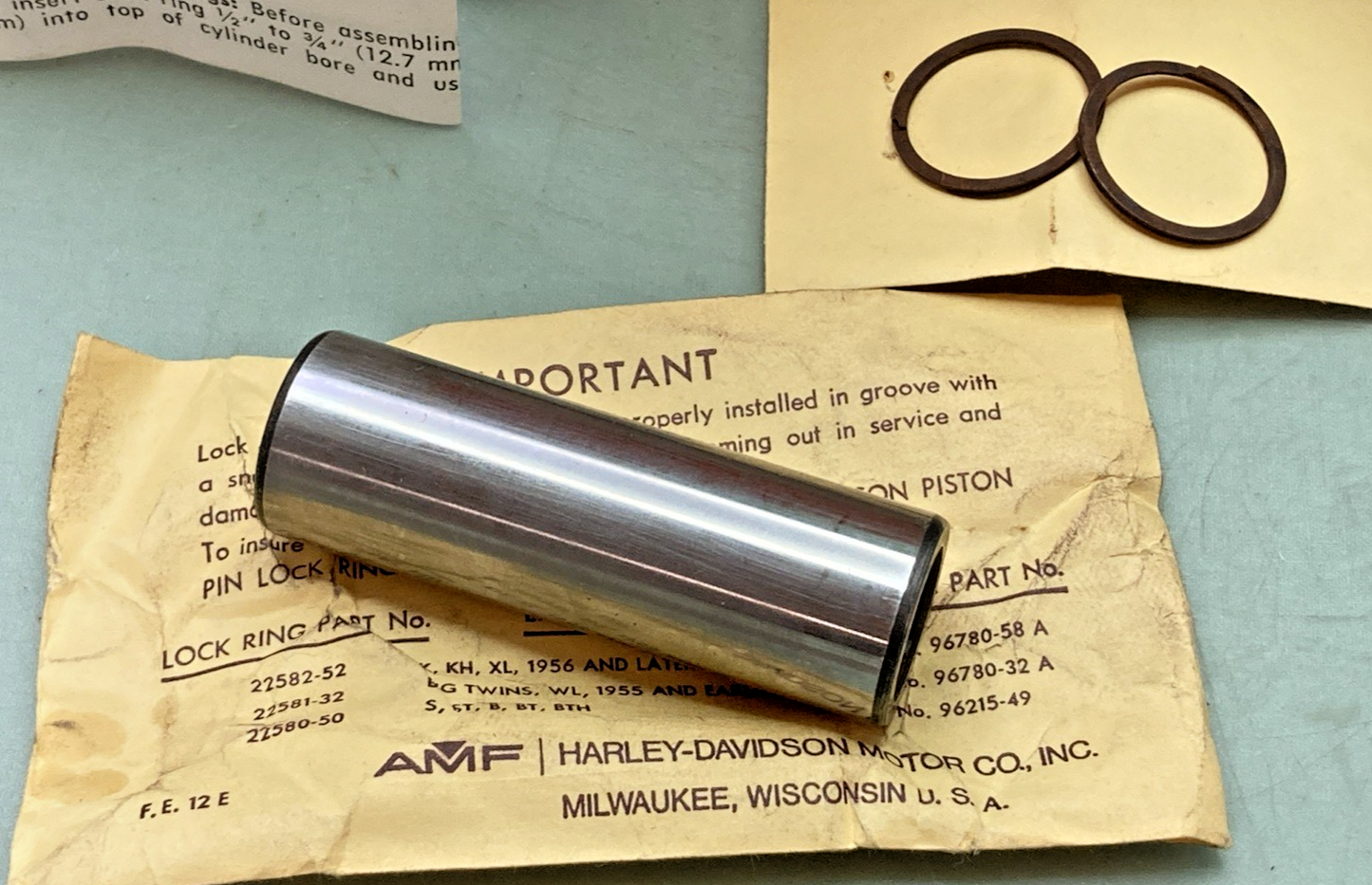 NEW GENUINE HARLEY DAVIDSON 22259-58A PISTON AND PIN INCOMPLETE KIT