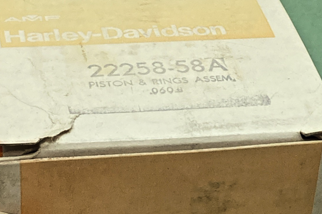 NEW GENUINE HARLEY DAVIDSON 22258-58A PISTON WITH PIN INCOMPLETE KIT