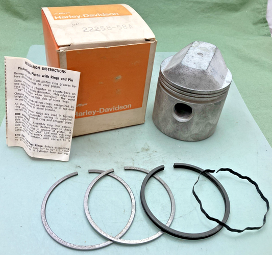 NEW GENUINE HARLEY DAVIDSON 22258-58A PISTON WITH RINGS INCOMPLETE KIT