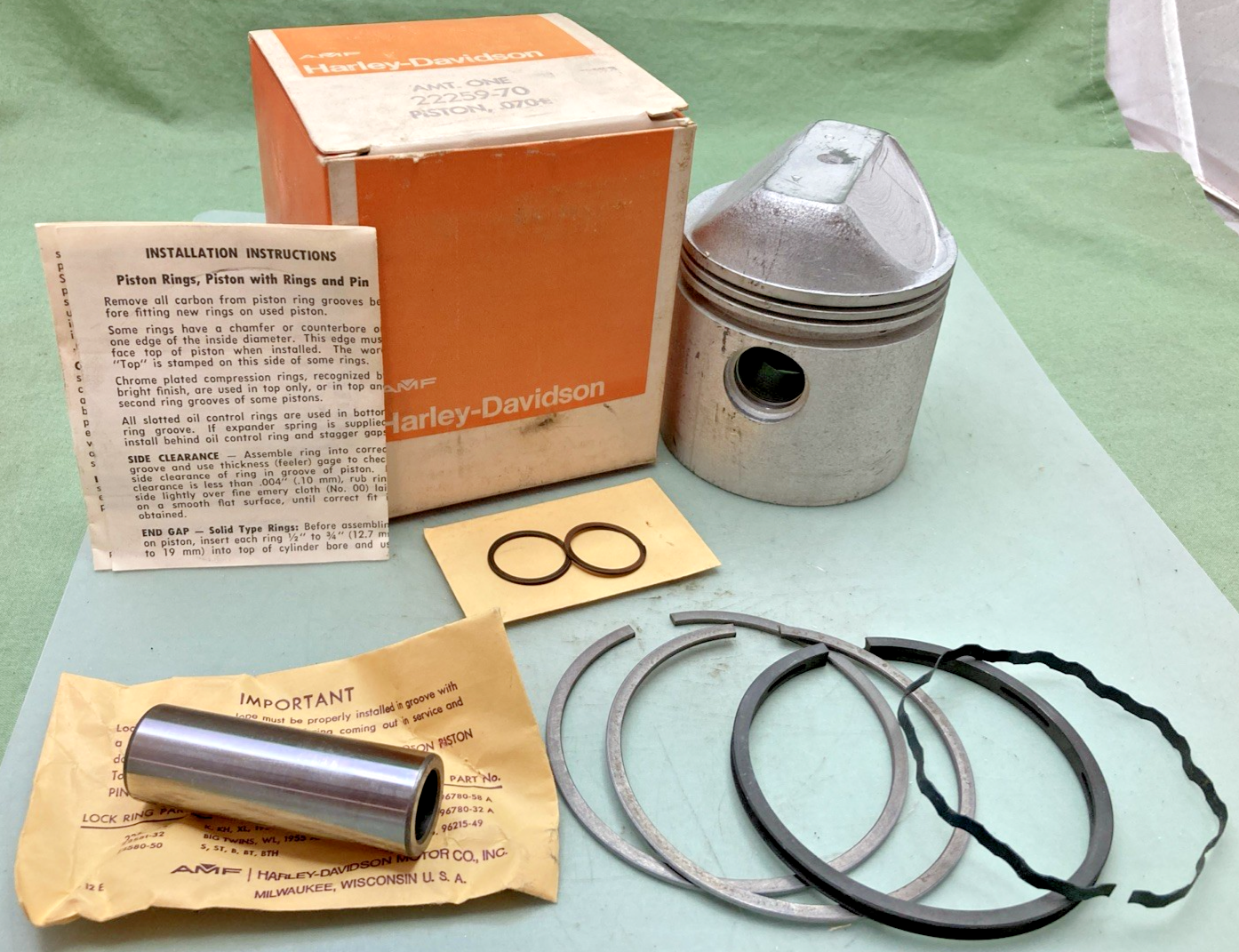 NEW GENUINE HARLEY DAVIDSON 22259-70 PISTON WITH RINGS AND PIN