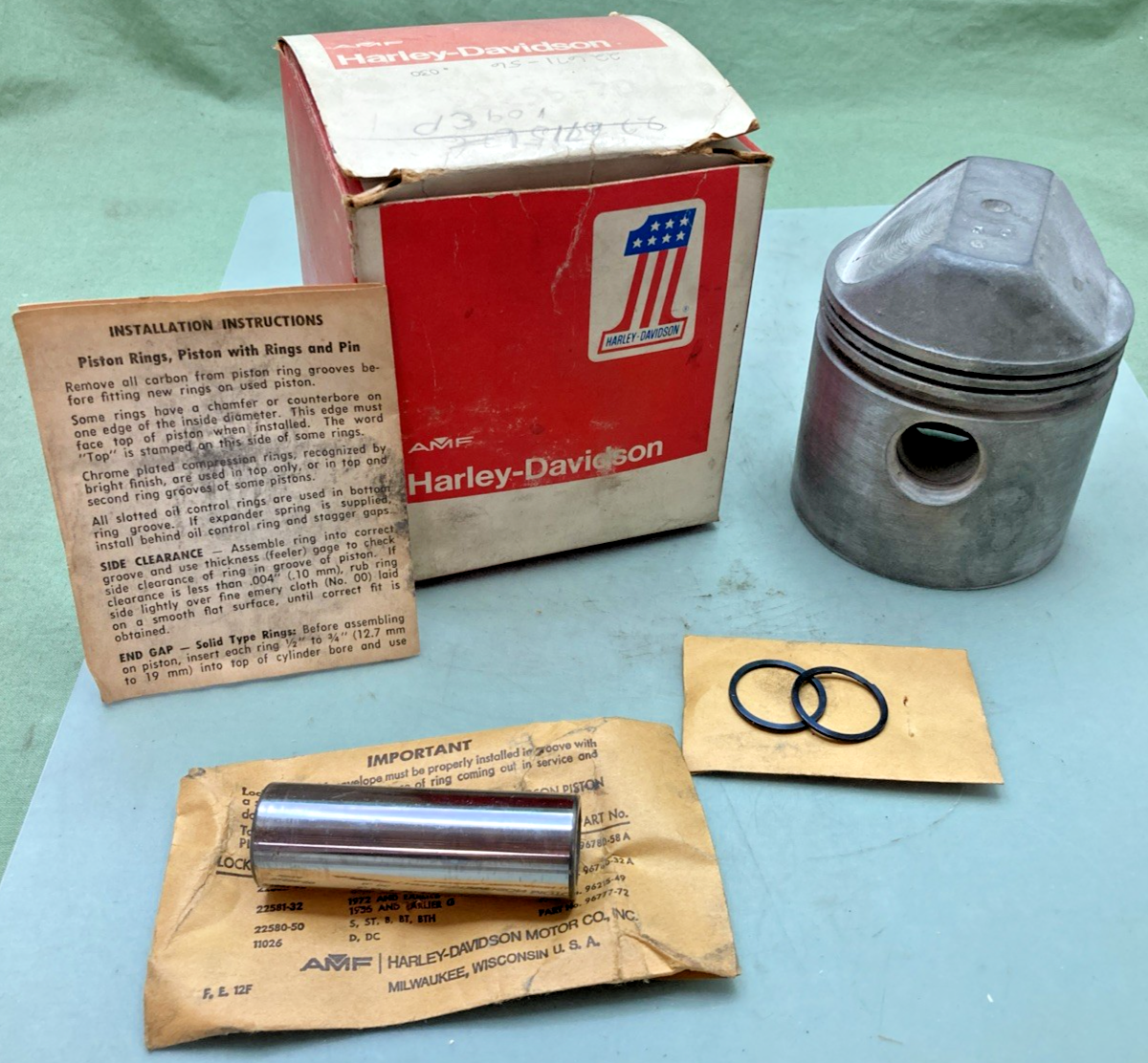 NEW GENUINE HARLEY DAVIDSON 22255-70 PISTON WITH PIN INCOMPLETE KIT