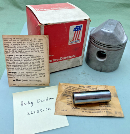 NEW GENUINE HARLEY DAVIDSON 22255-70 PISTON WITH PIN NO CIRCLIPS INCOMPLETE KIT