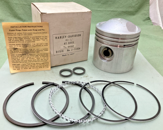 NEW GENUINE DIXIE J-11224 PISTON WITH RINGS AND PIN FOR HARLEY DAVIDSON