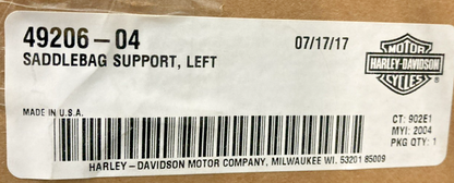 NEW GENUINE HARLEY DAVIDSON 49206-04 LEFT SADDLEBAG SUPPORT