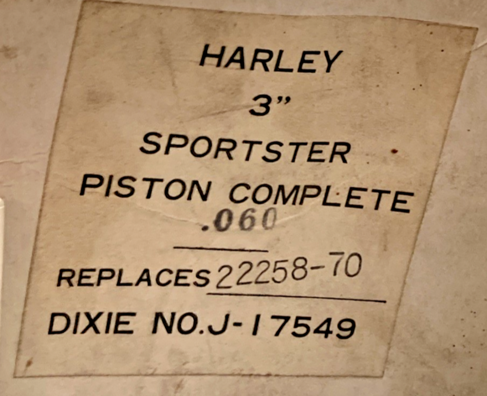 NEW GENUINE DIXIE J-17549 PISTON WITH PIN AND CIRCLIPS FOR HARLEY DAVIDSON
