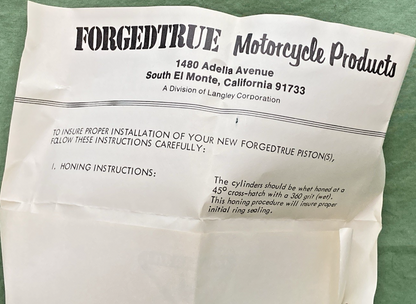NEW GENUINE FORGED TRUE 61-0067 PISTON WITH RINGS INCOMPLETE KIT