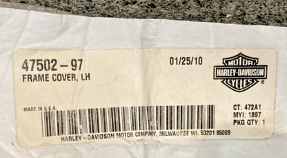 NEW GENUINE HARLEY DAVIDSON 47502-97 LEFT FRAME COVER