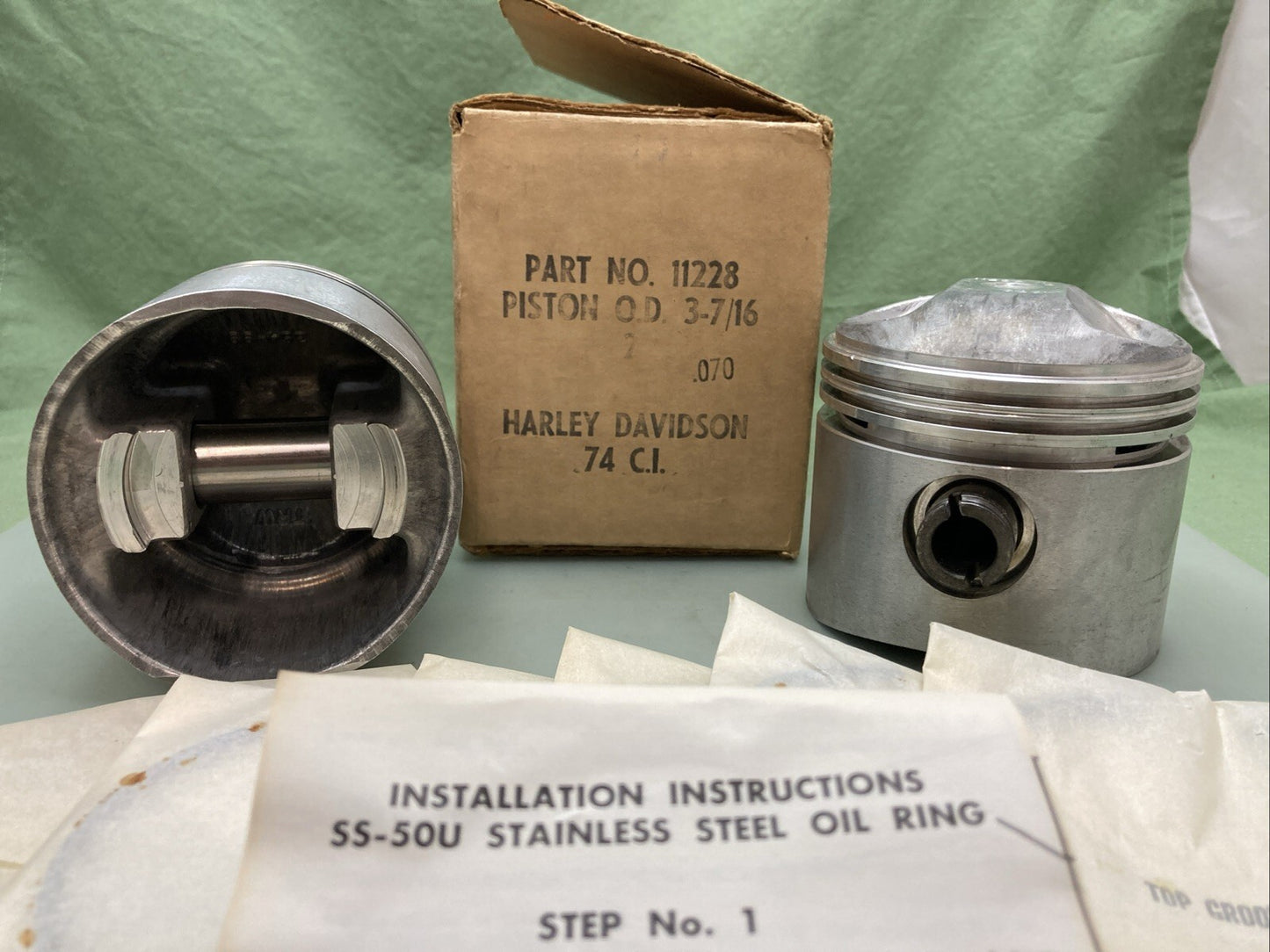 NEW GENUINE HARLEY-DAVIDSON 11228 PISTON SET OD 3-7/16