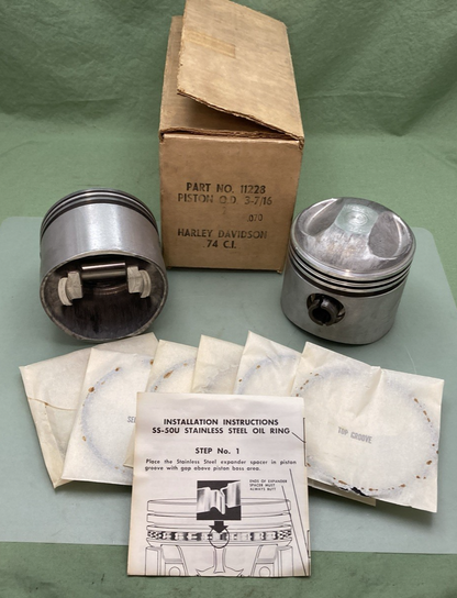 NEW GENUINE HARLEY-DAVIDSON 11228 PISTON SET OD 3-7/16