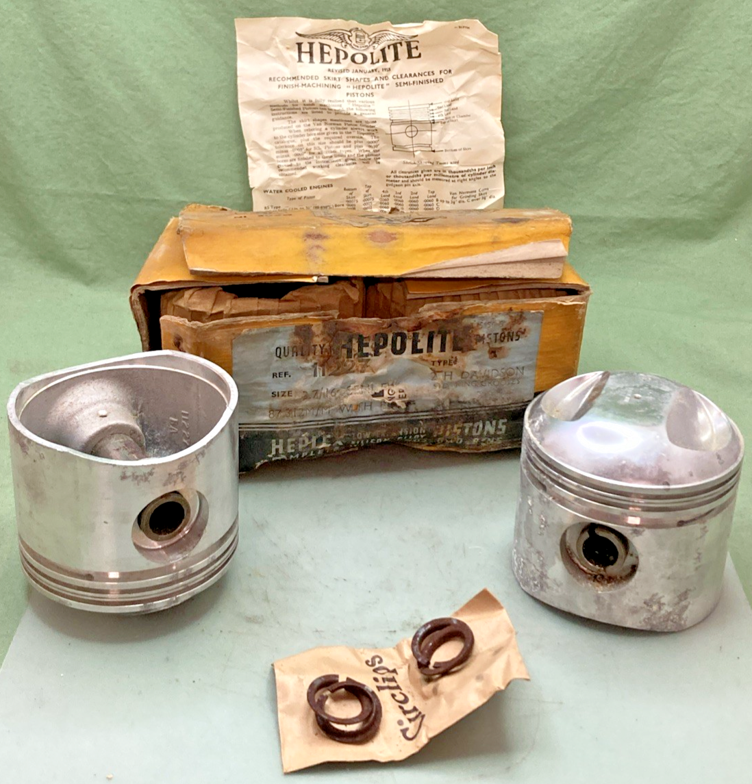 NEW GENUINE HEPOLITE 11227 PISTON SET INCOMPLETE SET