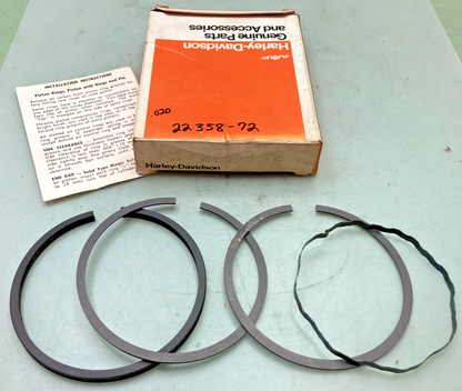 NEW GENUINE HARLEY DAVIDSON 22358-72 PISTON RING SET