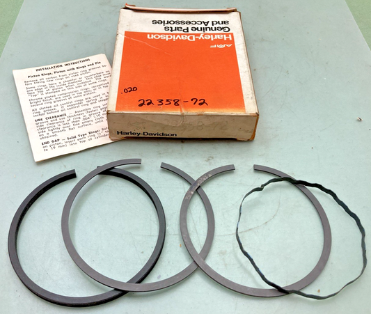 NEW GENUINE HARLEY DAVIDSON 22358-72 PISTON RING SET