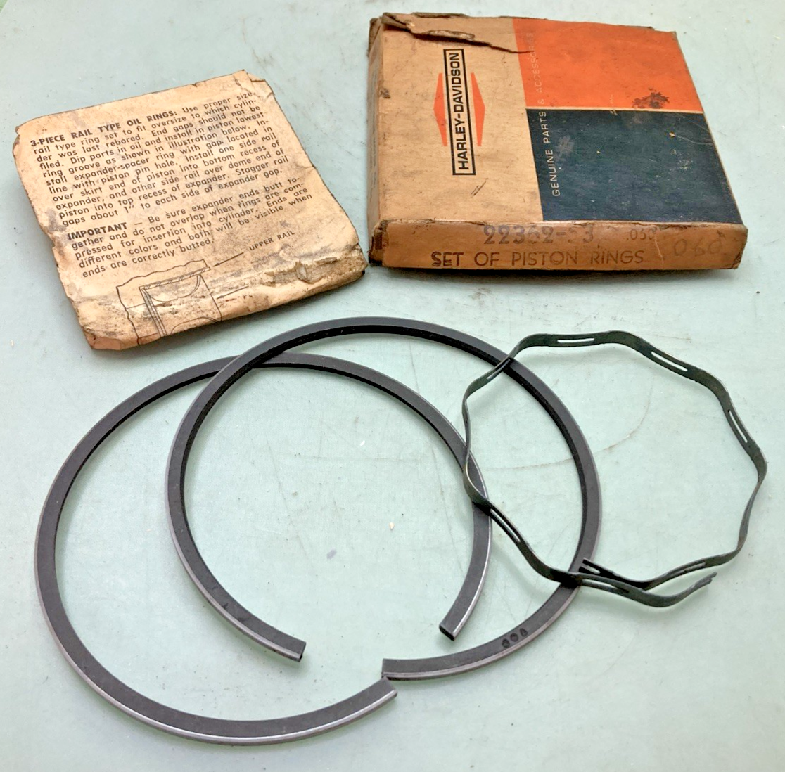 NEW GENUINE HARLEY DAVIDSON 22362-53 PISTON RING SET INCOMPLETE SET