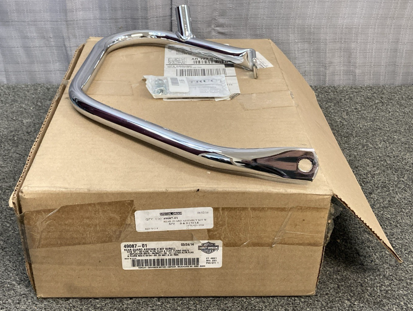 NEW GENUINE HARLEY-DAVIDSON 49087-01 Comfort Profile Rear Saddlebag Gu ...