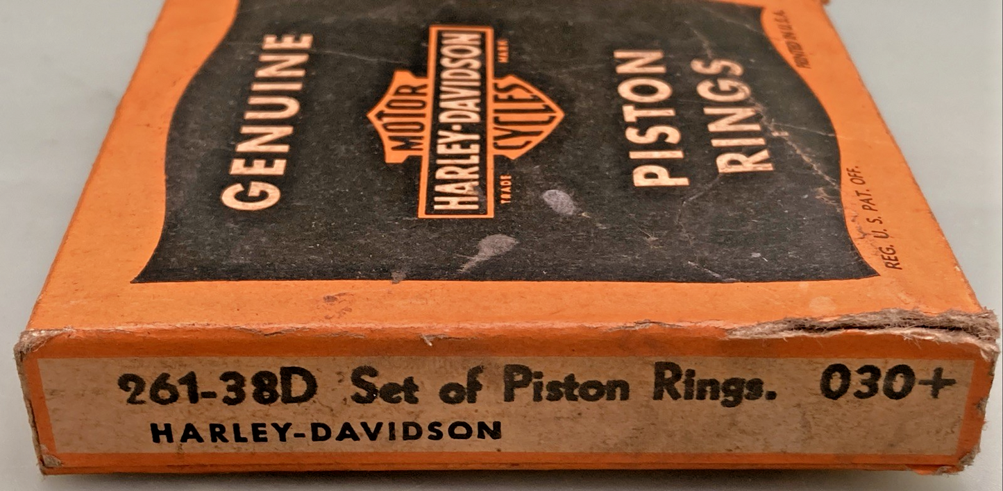 NEW GENUINE HARLEY DAVIDSON 261-38D PISTON RING 45" FLATHEAD WL WLA  +.030
