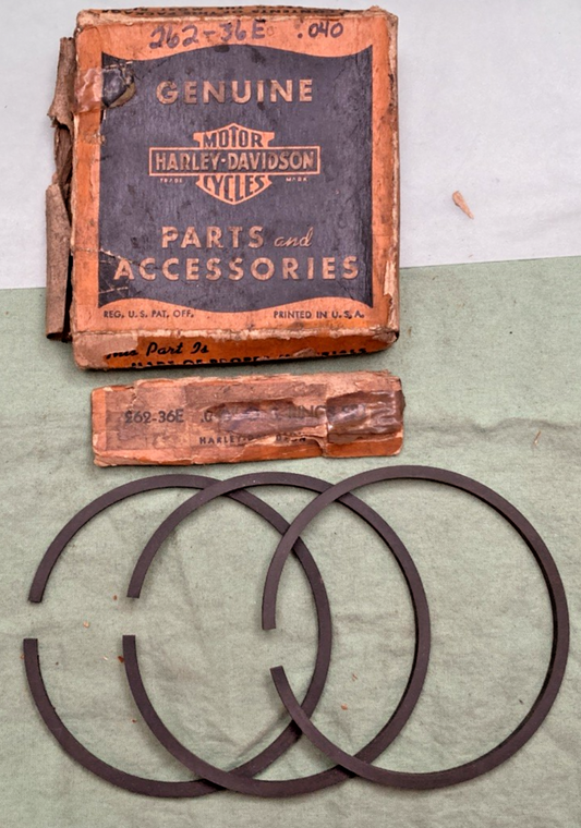 NEW GENUINE HARLEY DAVIDSON 262-36E PISTON RINGS .040 O/S