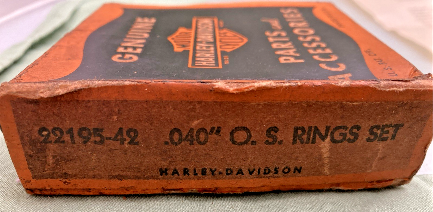 NEW GENUINE HARLEY DAVIDSON 22194-42 PISTON RINGS .040 O/S