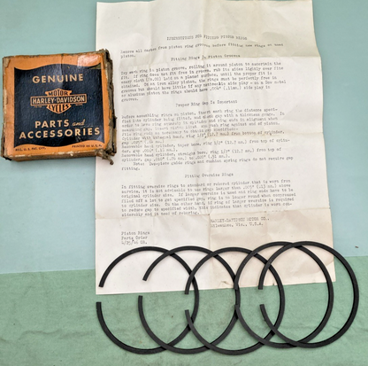 NEW GENUINE HARLEY DAVIDSON 262-37D PISTON RINGS .010" O/S