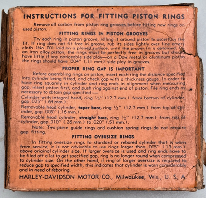 NEW GENUINE HARLEY DAVIDSON 266-37S PISTON RINGS .030" O/S