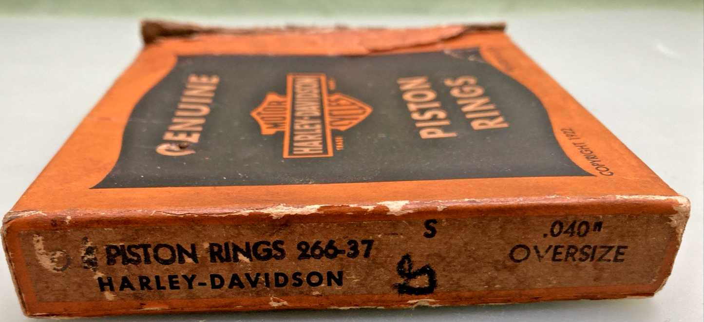 NEW GENUINE HARLEY DAVIDSON 266-37S PISTON RINGS .040" O/S