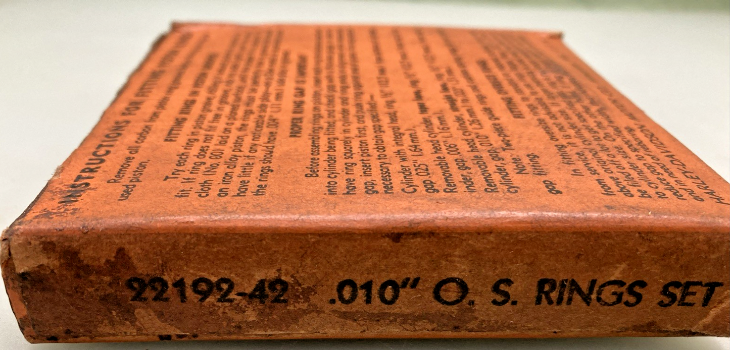 NEW GENUINE HARLEY DAVIDSON 22192-42 PISTON RINGS .010" O/S