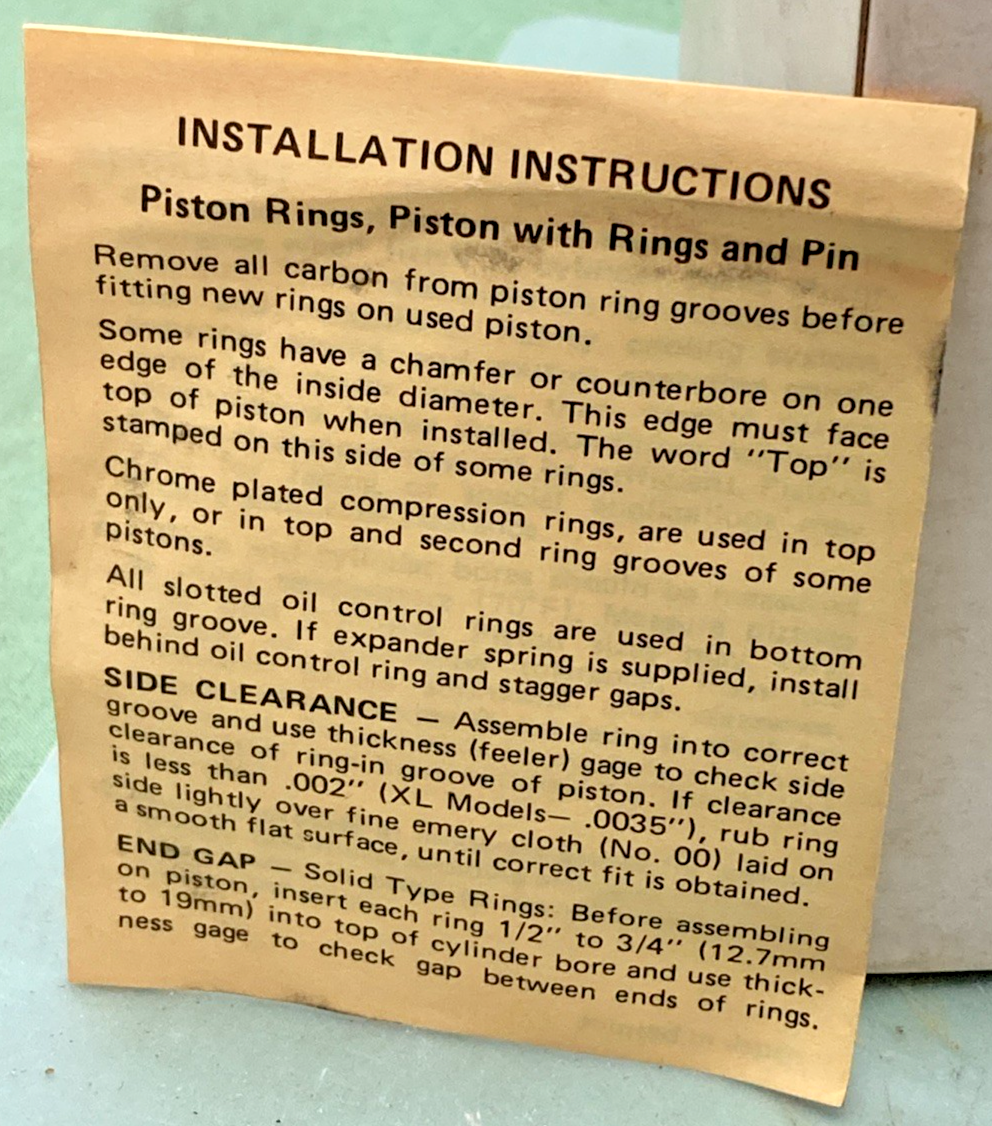 NEW GENUINE DIXIE J-11224 PISTON KIT WITH CIRCLIPS FOR HARLEY DAVIDSON