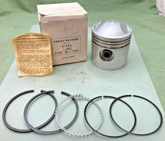 NEW GENUINE DIXIE J-11224 PISTON KIT WITHOUT CIRCLIPS FITS HARLEY DAVIDSON