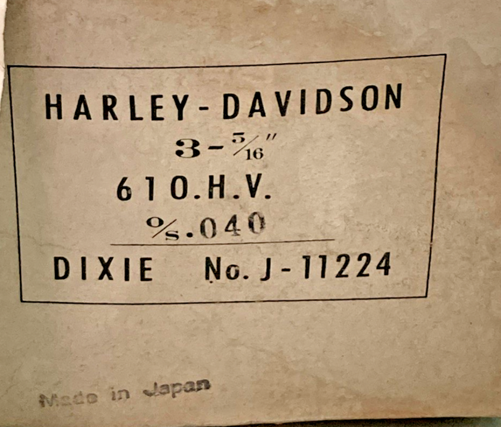 NEW GENUINE DIXIE J-11224 PISTON KIT, INSTRUCTIONS AND CIRCLIPS FOR HARLEY