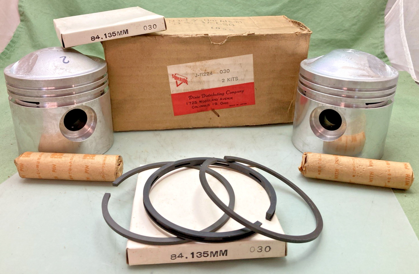 NEW GENUINE DIXIE SUPERIOR 11224 PISTON KIT FOR HARLEY DAVIDSON