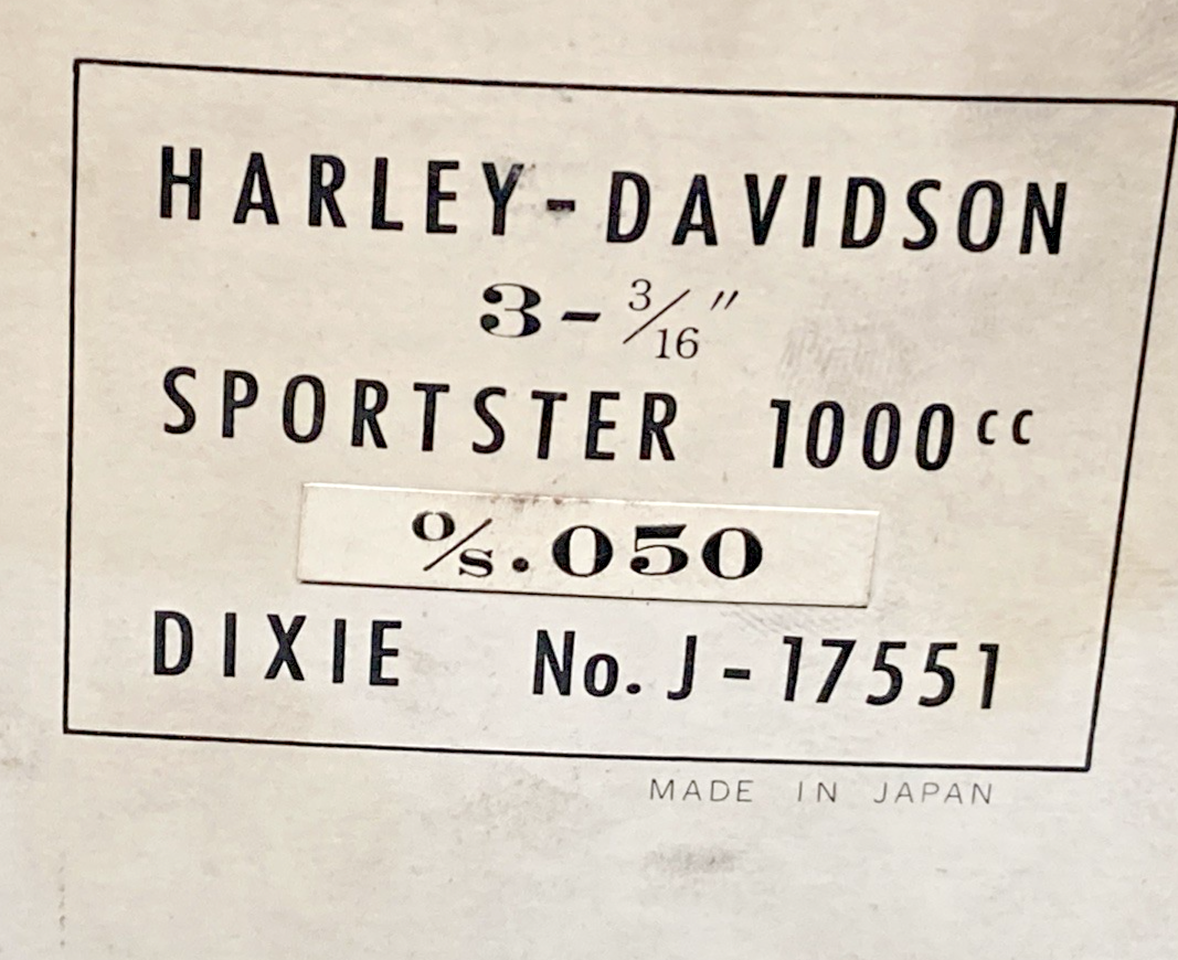 NEW GENUINE HARLEY DAVIDSON J-17551 PISTON KIT WITH RINGS, 3-3/16 BORE O/S .050