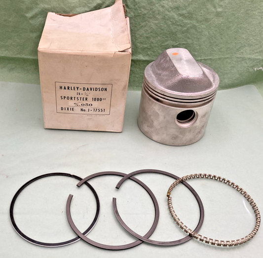 NEW GENUINE HARLEY DAVIDSON J-17551 PISTON KIT WITH RINGS, 3-3/16 BORE O/S .050