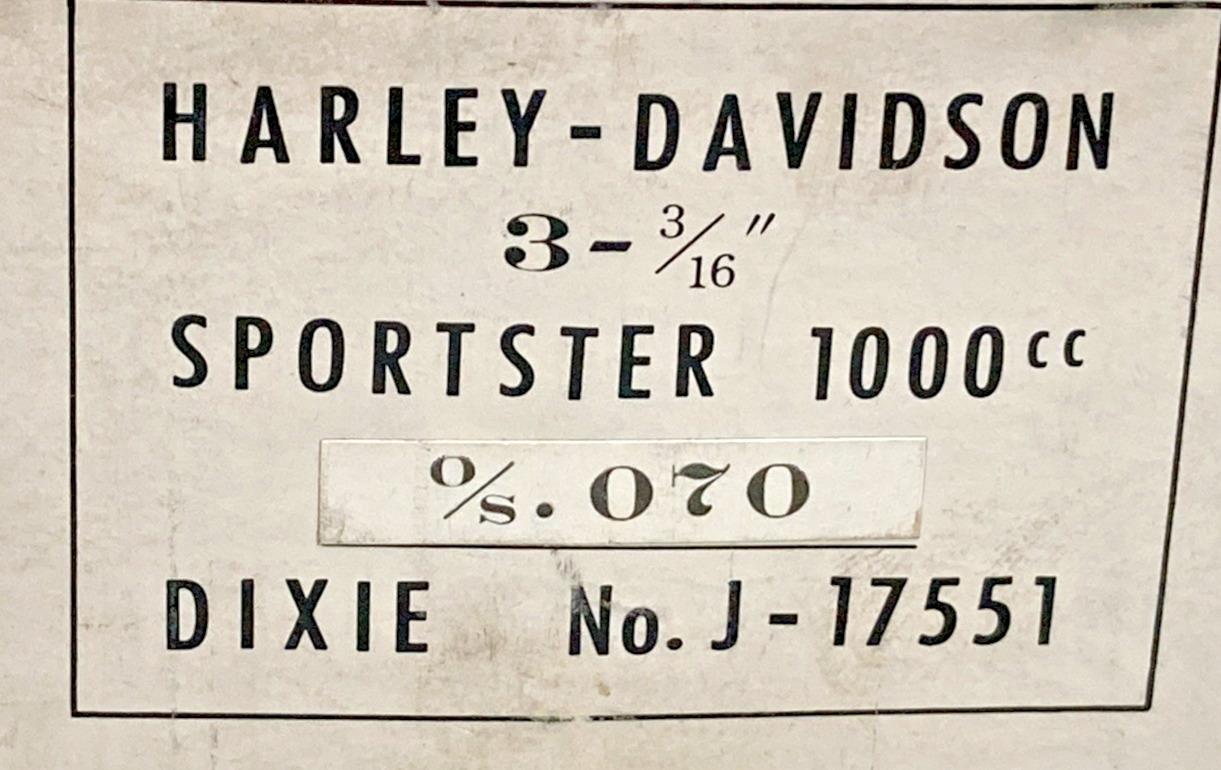 NEW GENUINE HARLEY DAVIDSON J-17551 PISTON KIT WITH RINGS, 3-3/16 BORE O/S .070